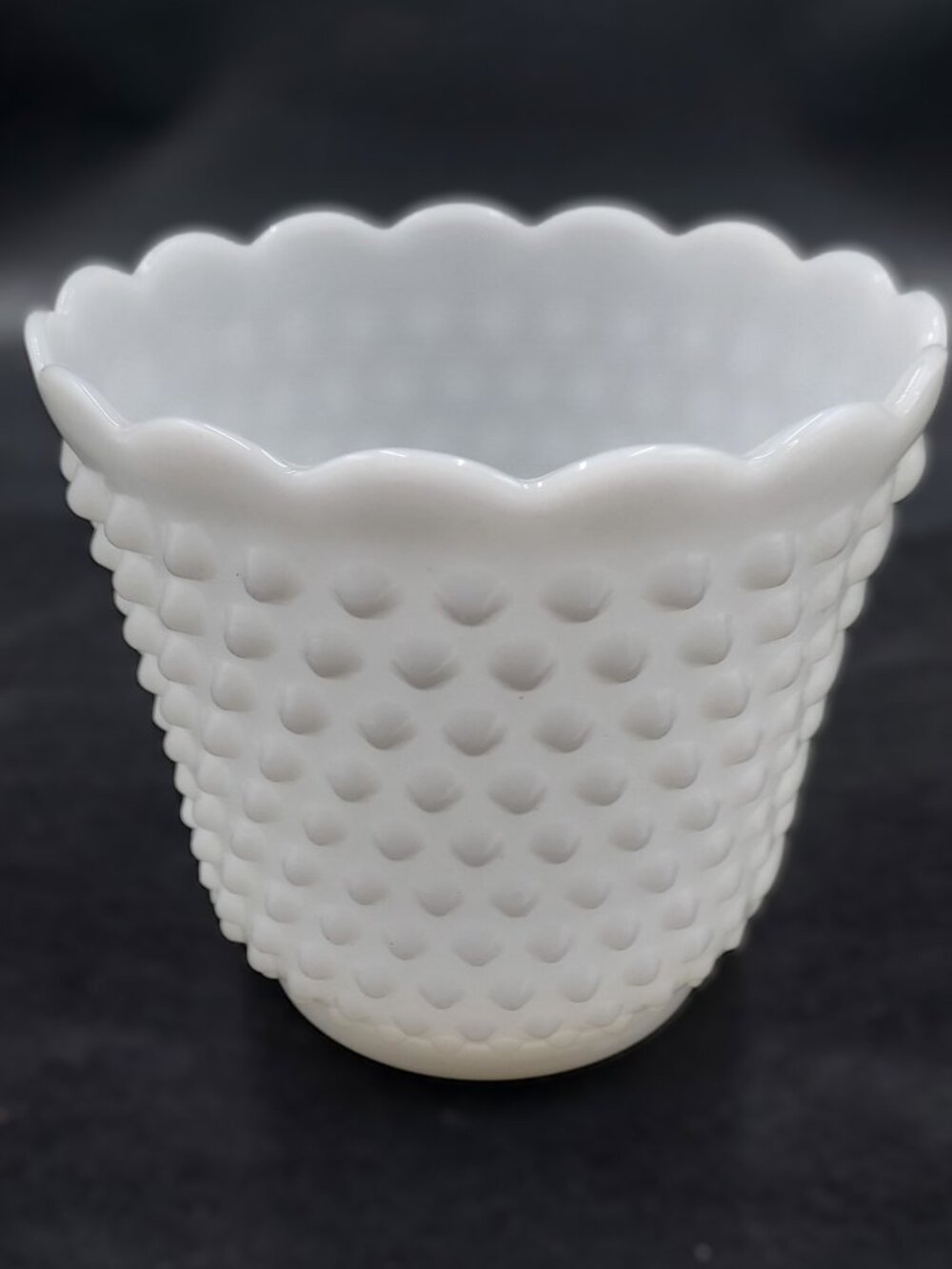 Vintage Fire King Milk Glass Hobnail and Bars Planter Made in 1950's